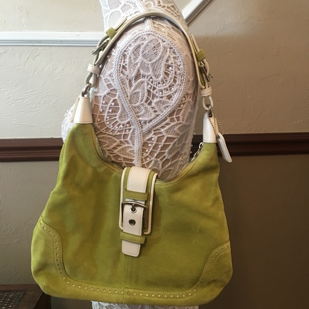 Unique Lime Green Suede Coach